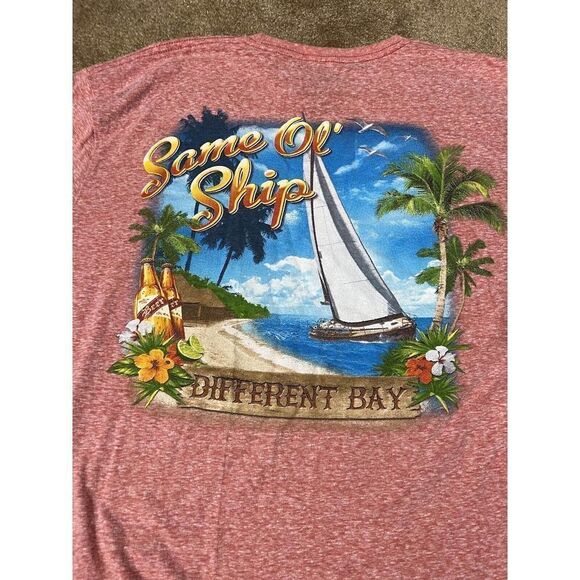 Summer Paradise Collection T-shirt Pink “Same Ol Ship Different Bay” Size XL - Picture 8 of 8